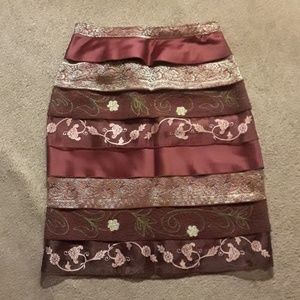 "Options" Burgundy Layered Skirt